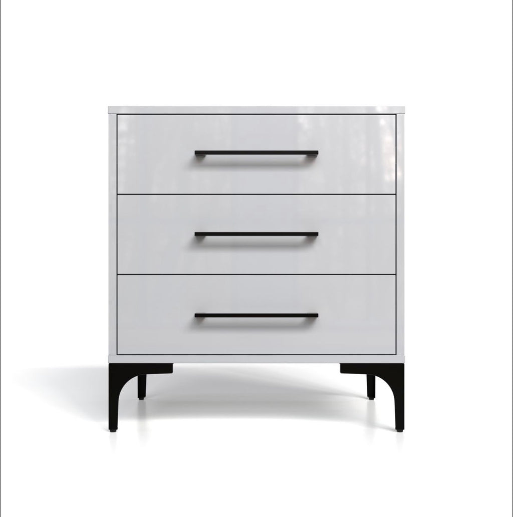 White High Gloss Bedside Table