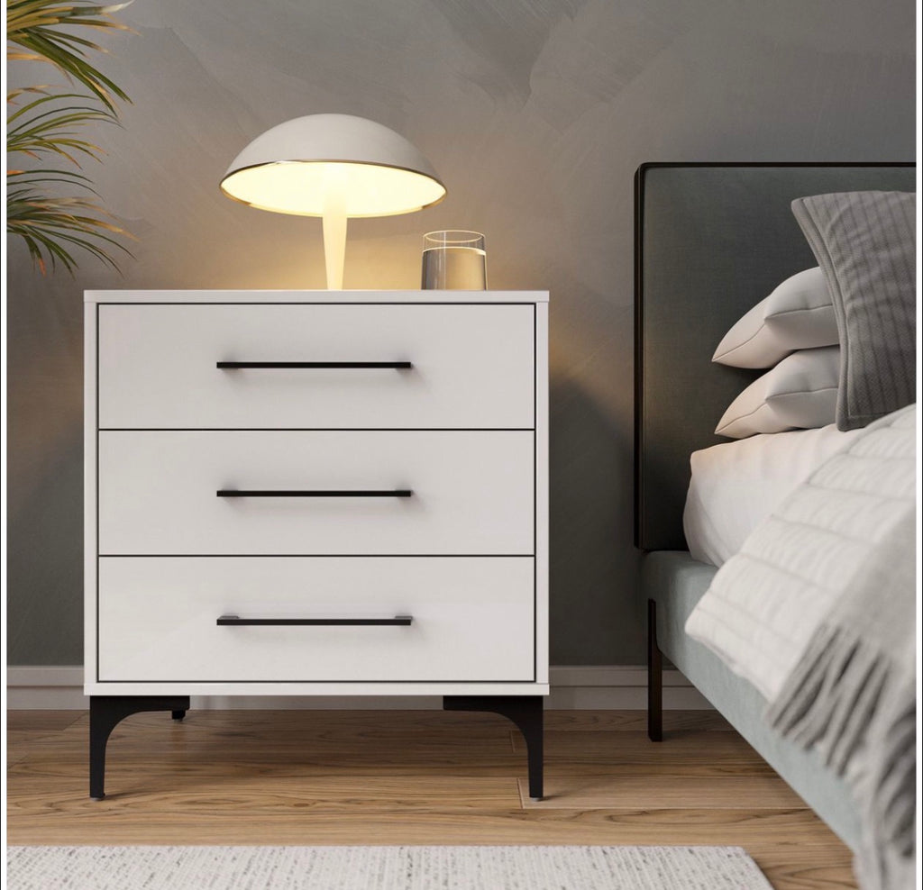 White High Gloss Bedside Table